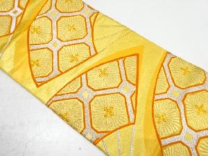 アンティーク　扇に蜀江・松模様織り出し袋帯(着用可)